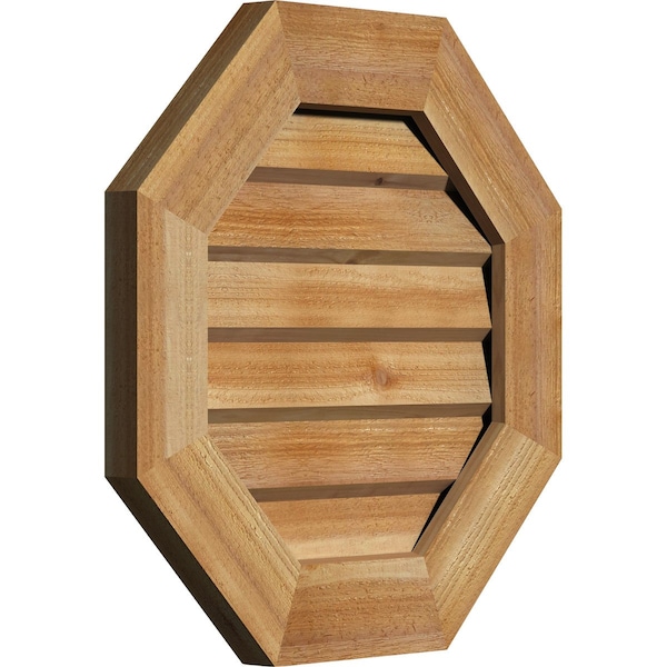 Octagonal Gable Vnt Non-Functional Western Red Cedar Gable Vnt W/Decorative Face Frame, 24W X 24H